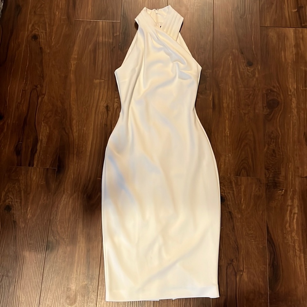 Rachel Roy white halter neck midi dress